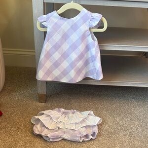 The Beaufort Bonnet Company Lavender Plaid Kids Set